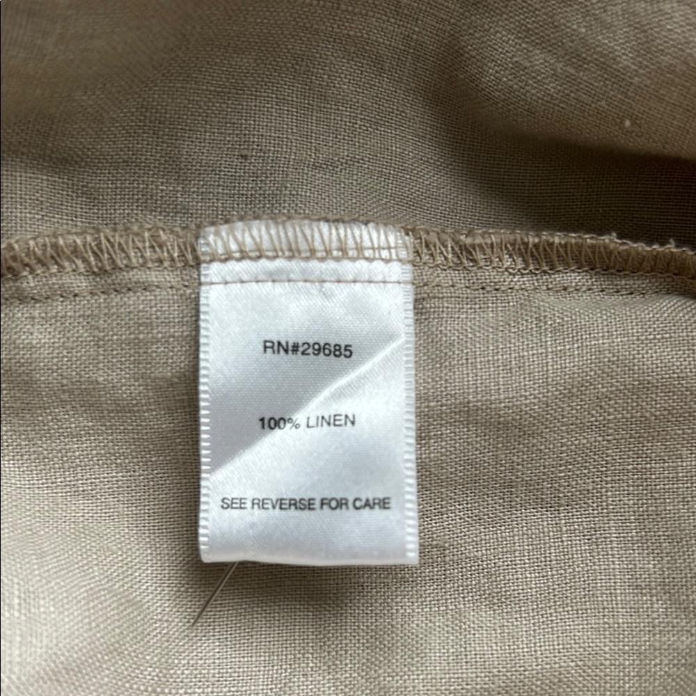 Pendleton Linen Beige Button-Down Shirt Dress Siz… - image 6